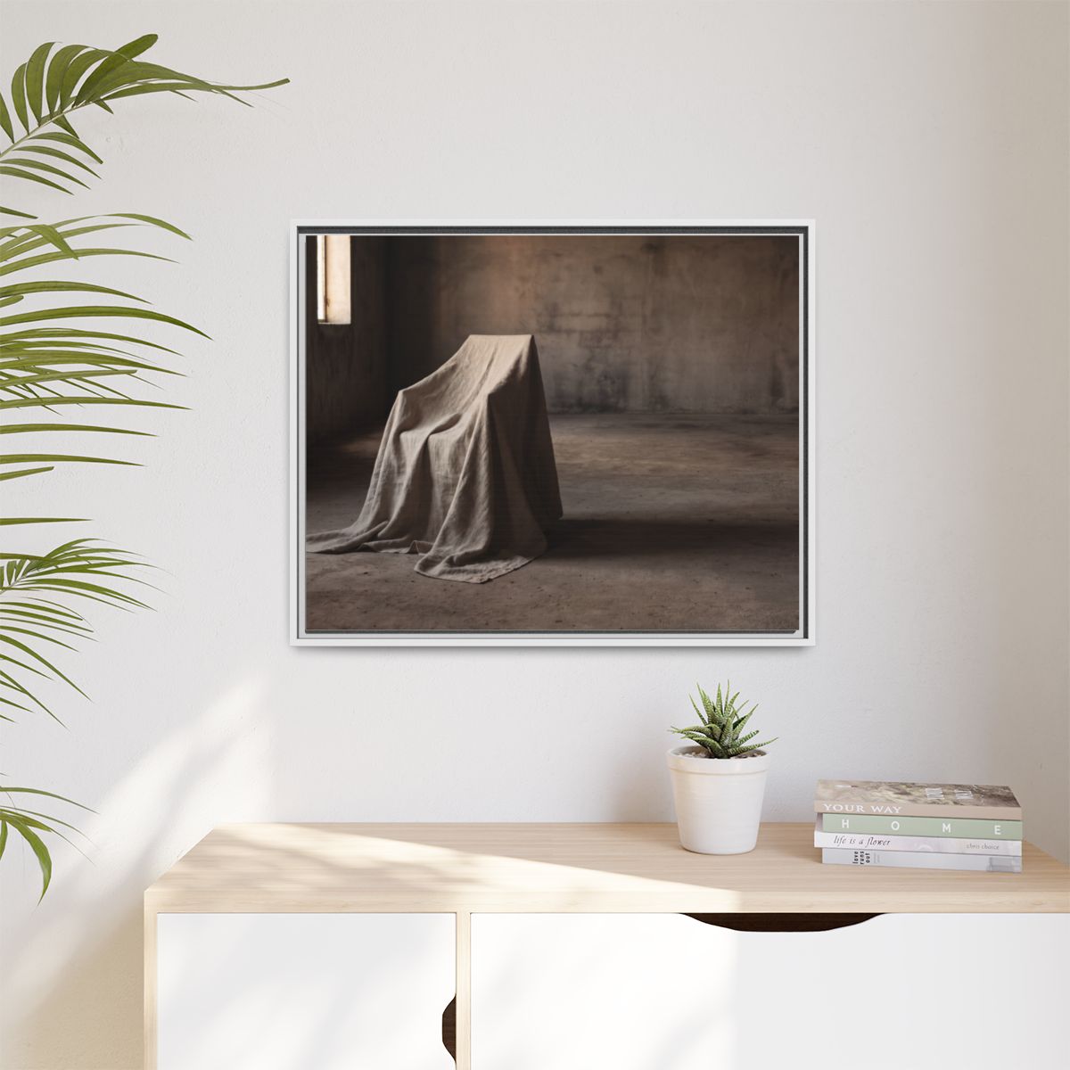 Matte Canvas, Framed - Draped Silence Still Life Art... |...