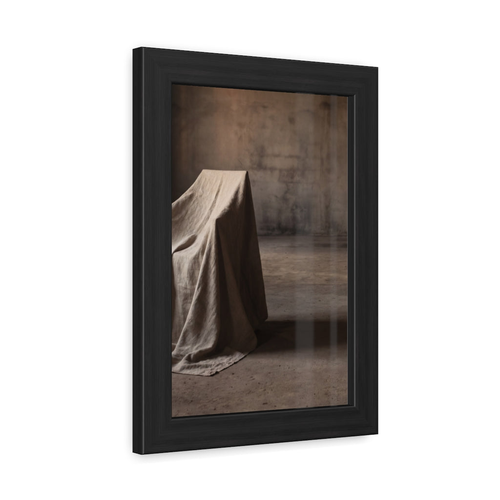 Framed Poster - Draped Minimalist Form — Portrait