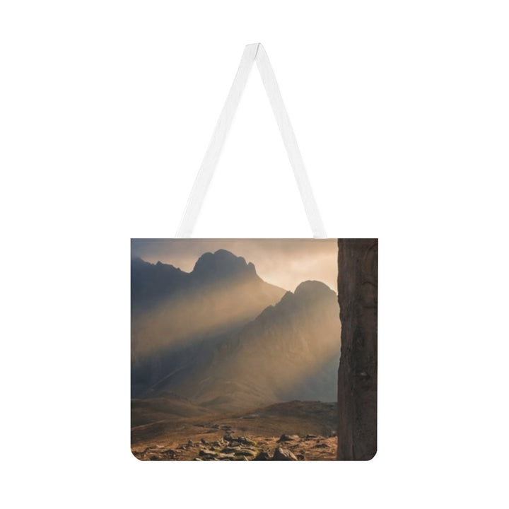 Shoulder Tote Bag - Mystic Monolith Ancient Persian Mountain Art
