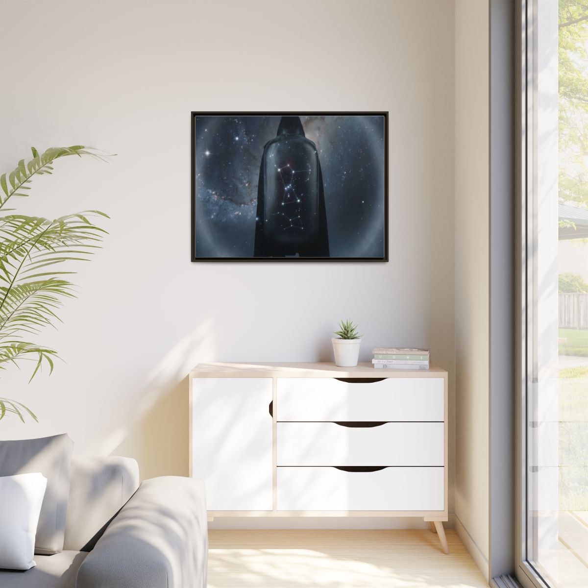 Matte Canvas, Framed - Cosmic Sentinel Orion Constellation...