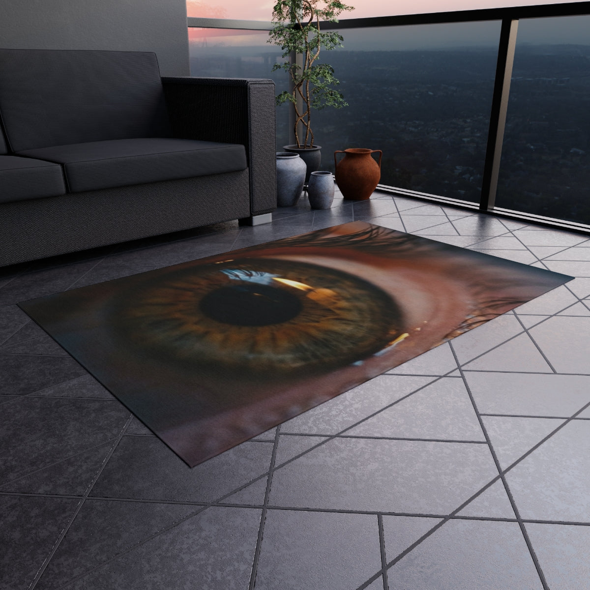 Outdoor Rug - Golden Tear Atmospheric Deck Rug | Echovira...