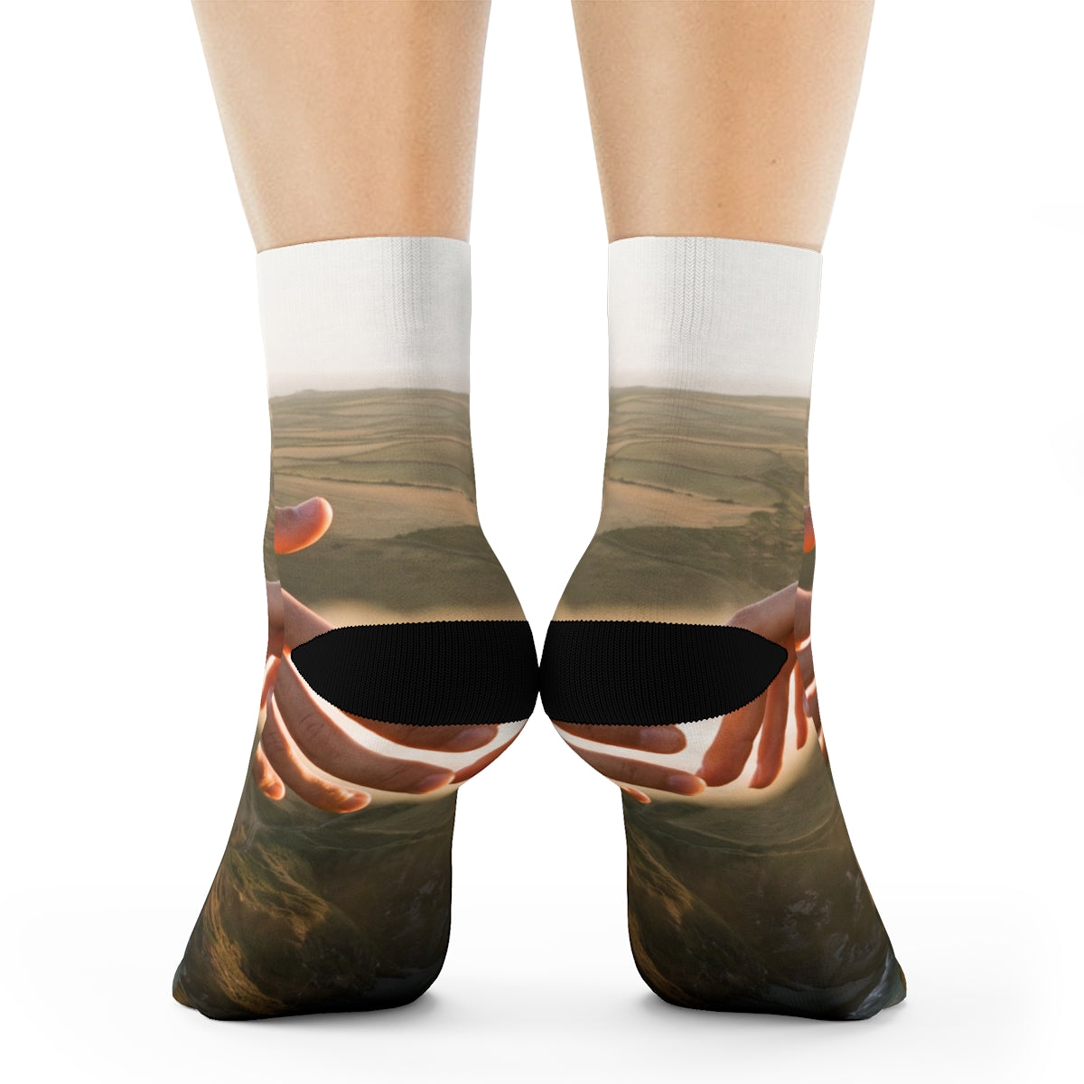 Crew Socks - The Infinite Touch | Ethereal Coastal Art |...