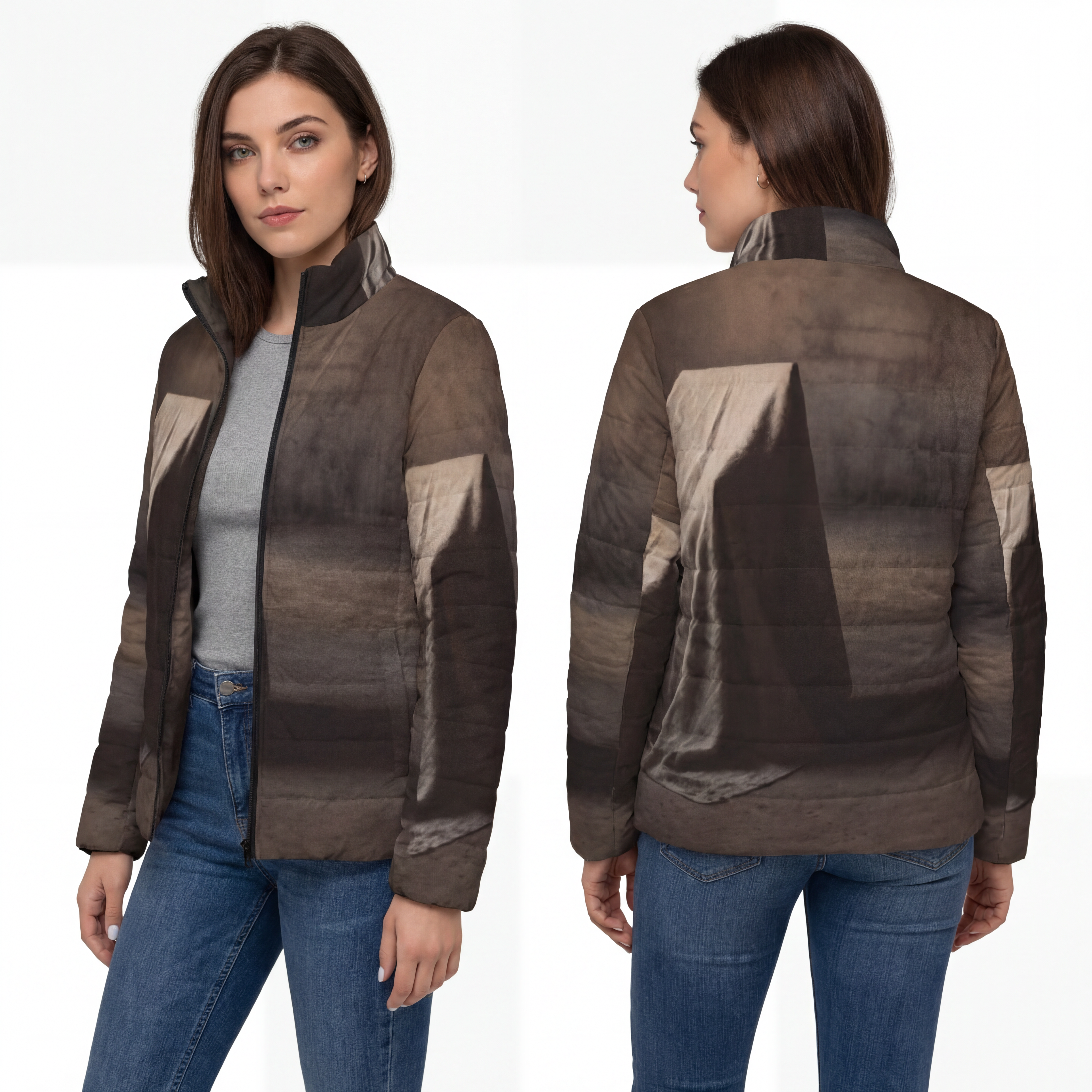 Women's Puffer Jacket - Concrete Winter