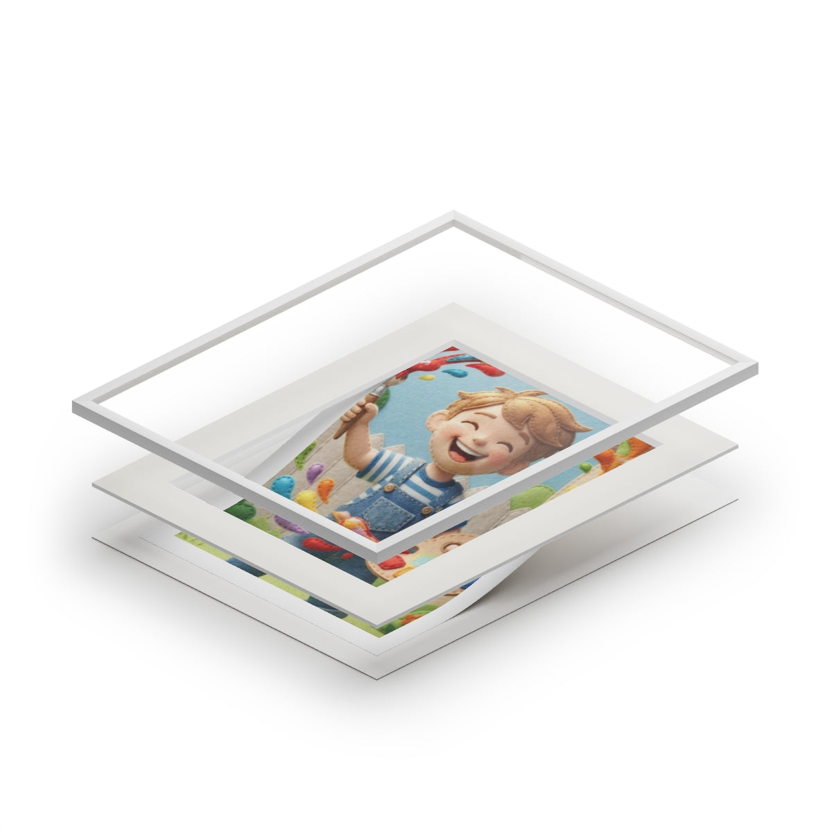Fine Art Print Passepartout - Little Painter — Portrait... |...