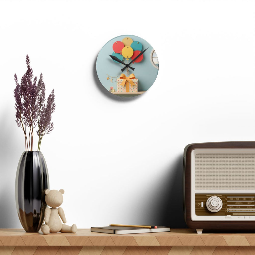 Acrylic Wall Clock - Playful Celebration Time | Echovira...