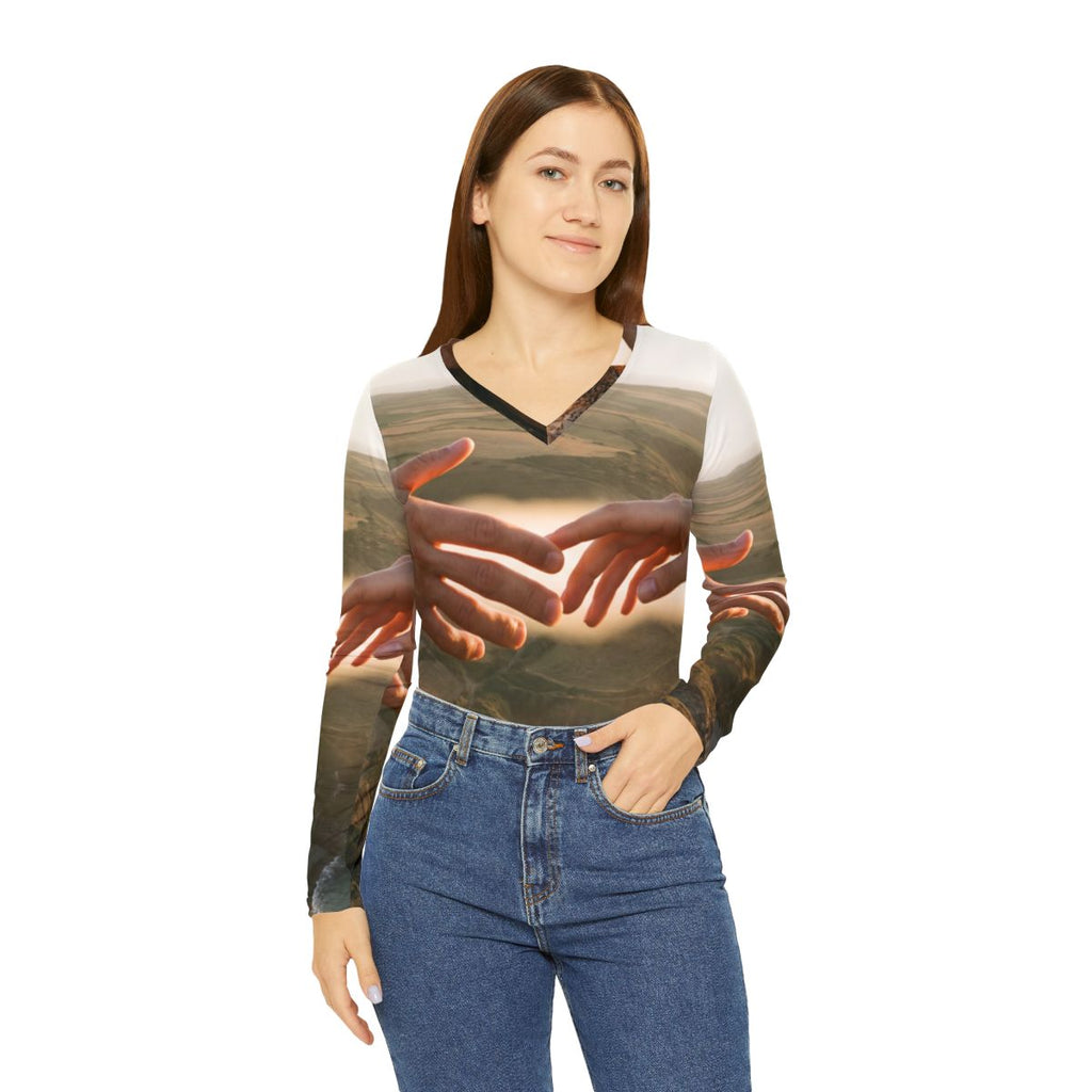 Women's Long Sleeve V-neck Shirt - The Infinite Touch |... |...
