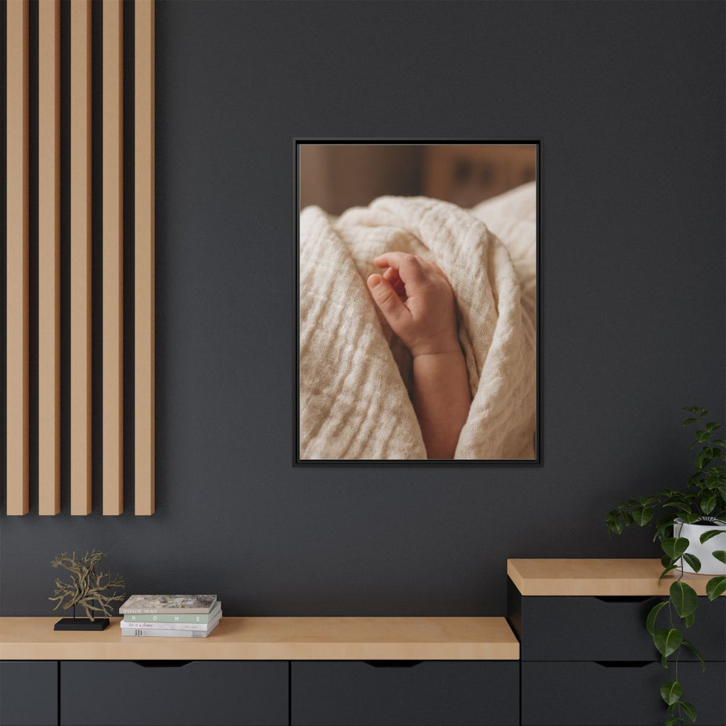 Framed Matte Canvas - Tender Newborn Hand (8×10, 9×12... |...