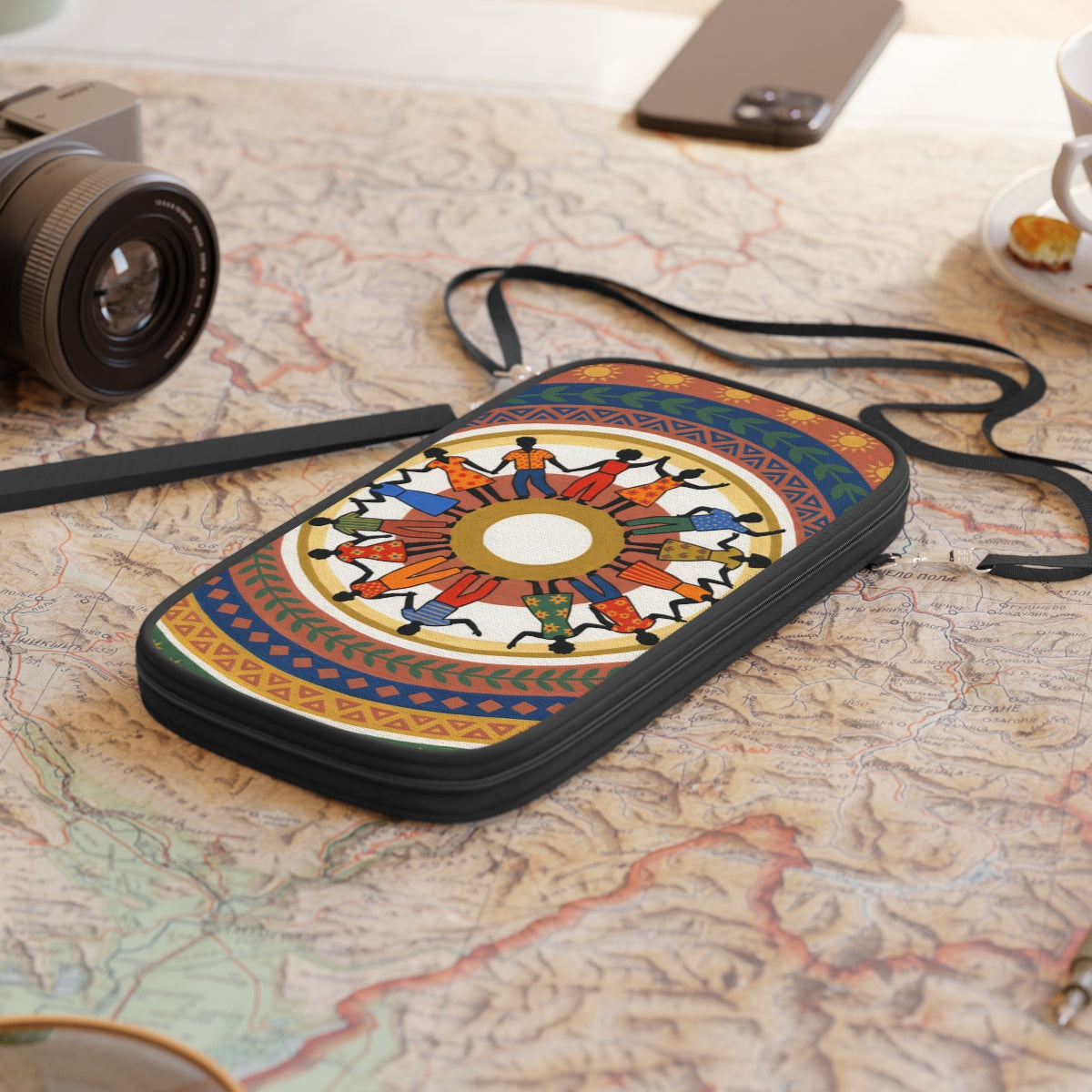 Passport Wallet - Unity Mandala Folk Art | Echovira Gallery