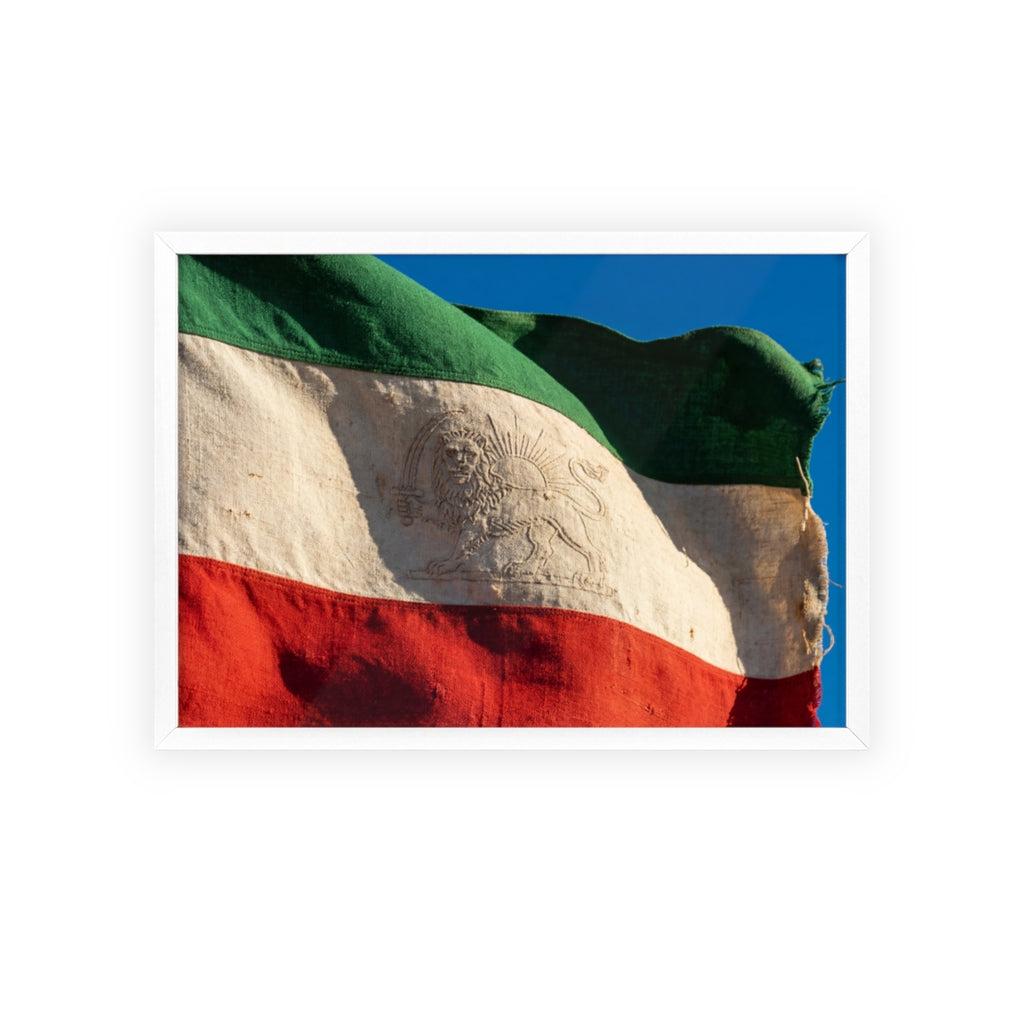 Wood Framed Poster - Vintage Flag — Landscape