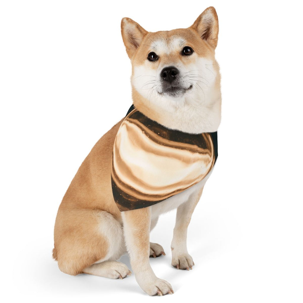 Pet Bandana Collar - Luminous Amber Sphere - Radiant Glow |...