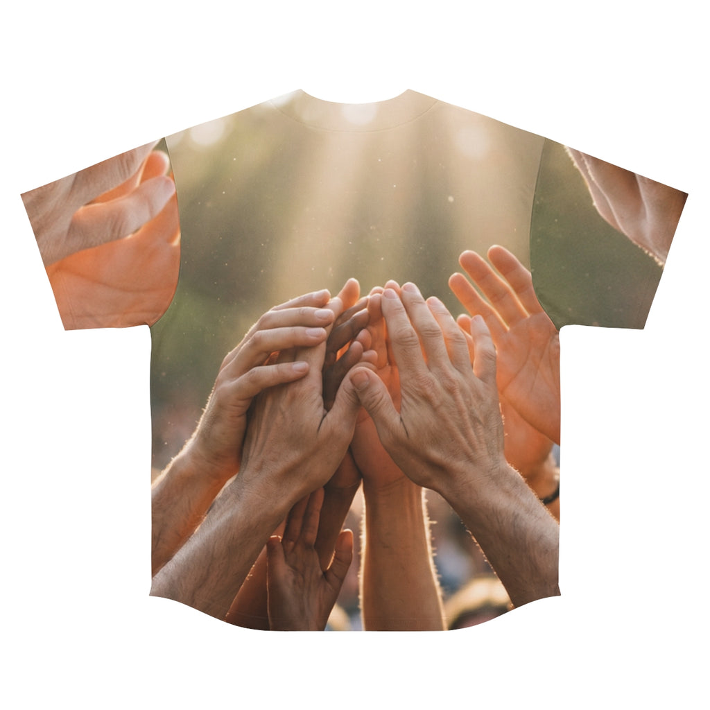 Men's Baseball Jersey - Golden Rays of Unity Wall Art |...