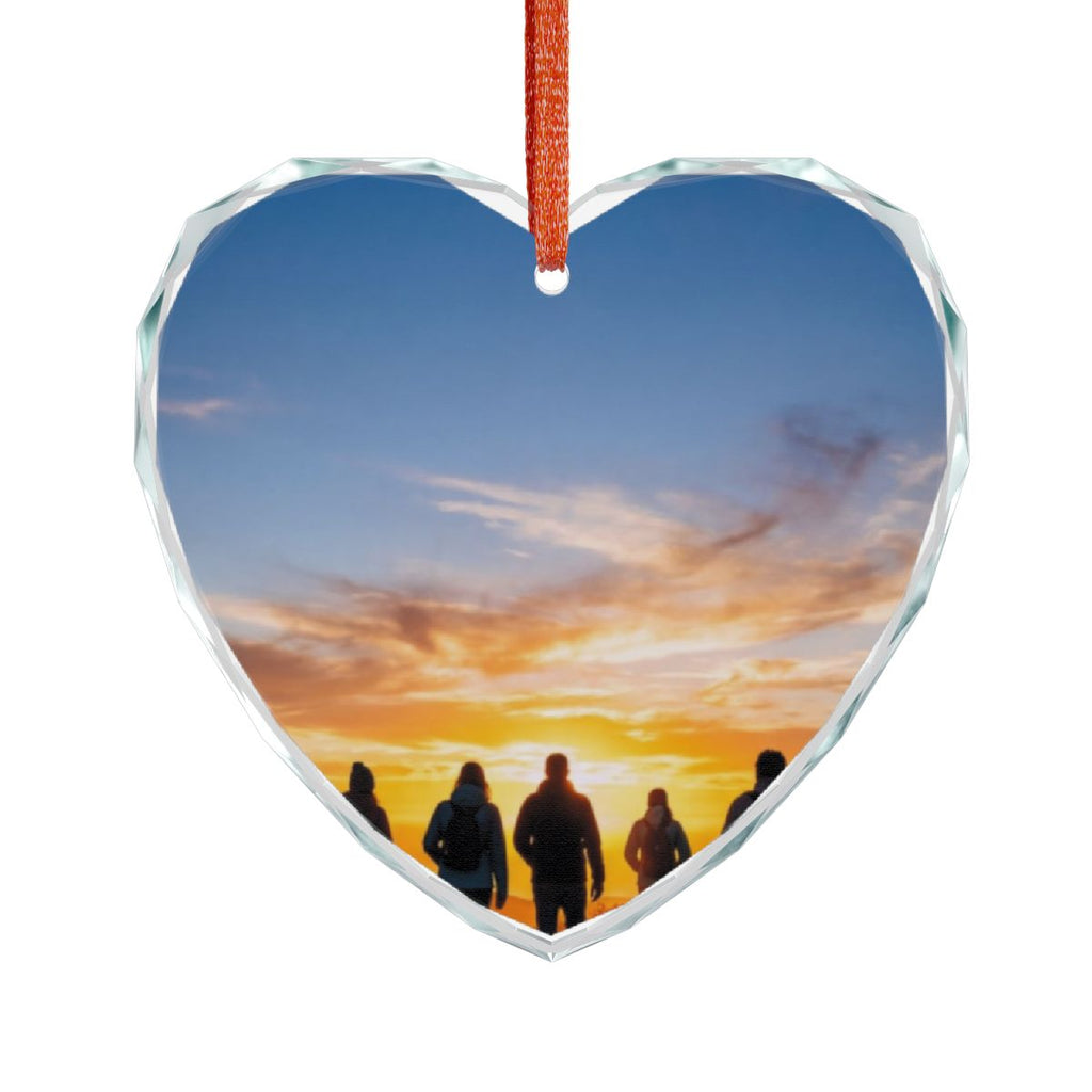 Crystal Glass Ornament - Golden Hour Sunset Hike - Mystic......