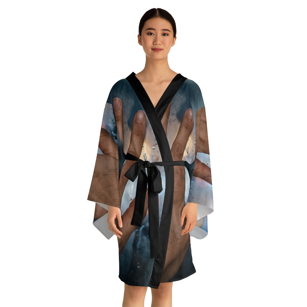 Rainy City Long Sleeve Kimono Robe