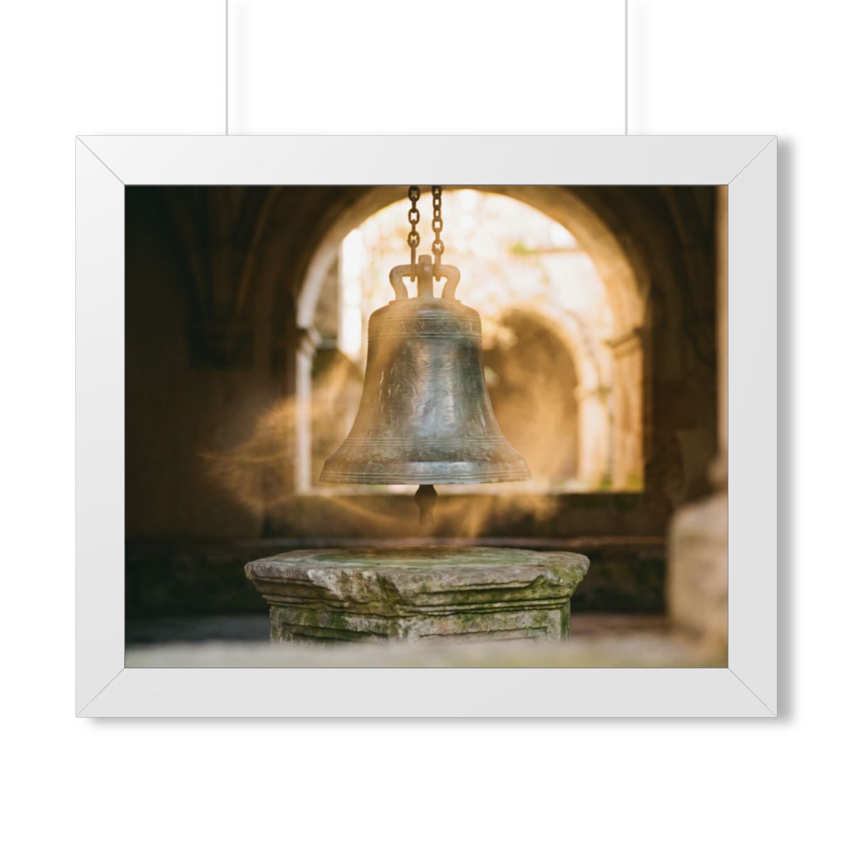 Framed Horizontal Poster - Cloister Bell — White (14×11... |...