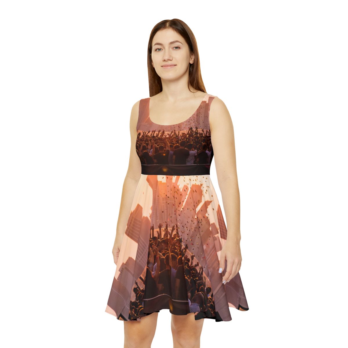 Women's Skater Dress - City Lights | Echovira Gallery