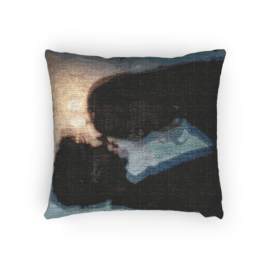 Midnight Reflections Woven Pillow - Moody Texture Cushion |...