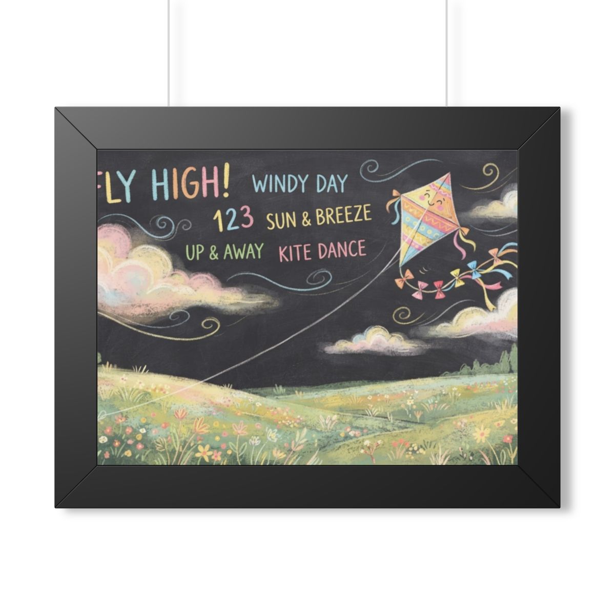 Framed Horizontal Poster - Breeze Meadow — Black (14×11... |...