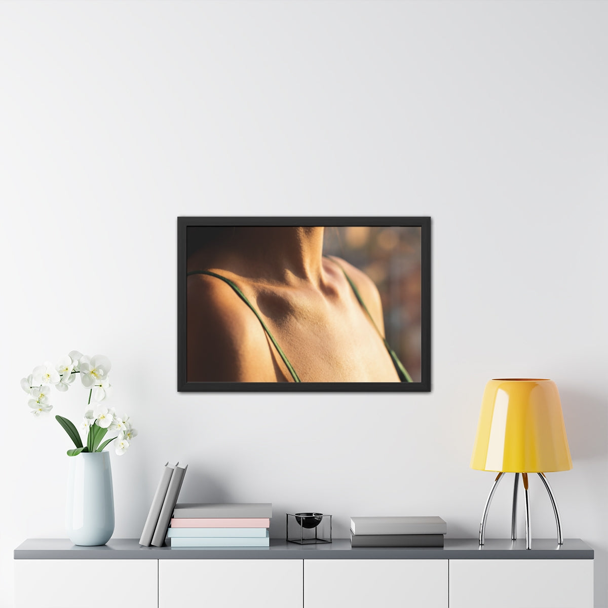 Golden Hour Framed Poster - Elegant Sunkissed Art —... |...