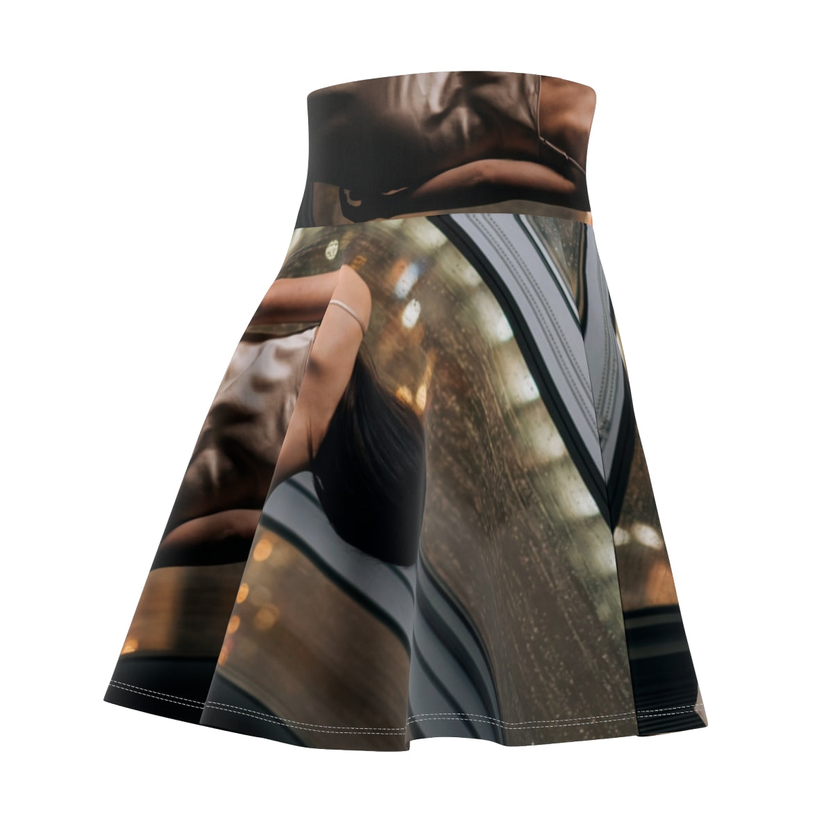 Women's Skater Skirt - Rainscape Grid | Echovira Gallery