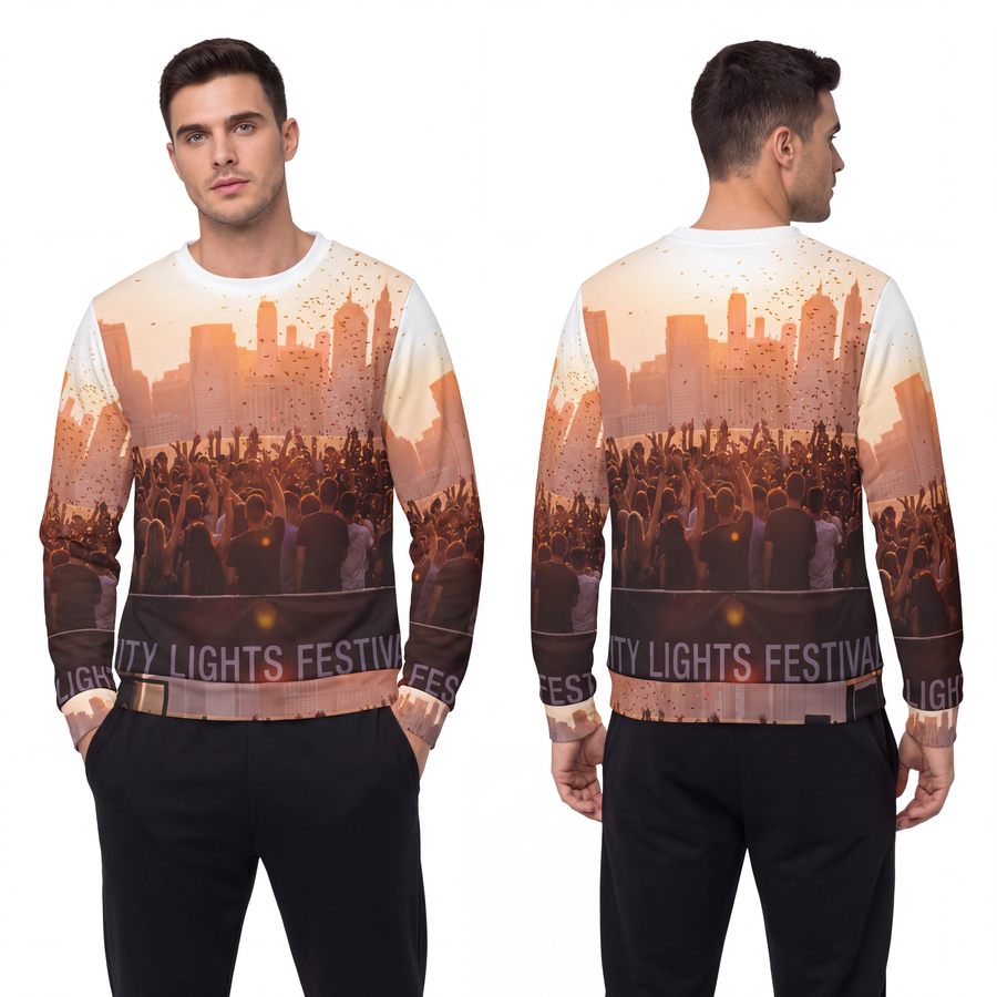 Men's Lightweight Sweatshirt - City Lights