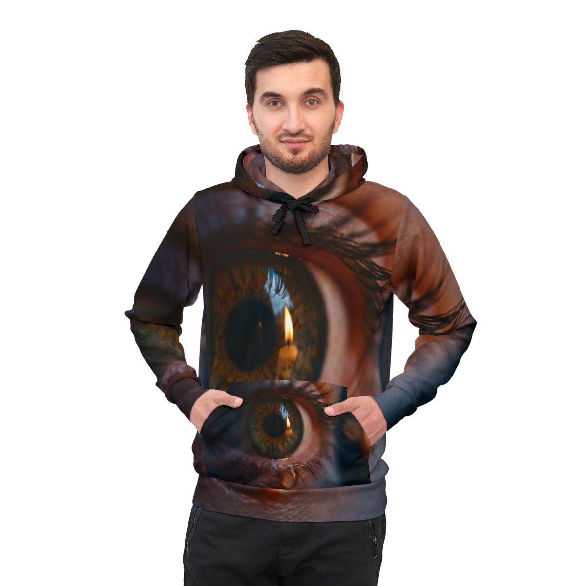 Sportlicher Kapuzenpullover – Leuchtendes Riss-Design