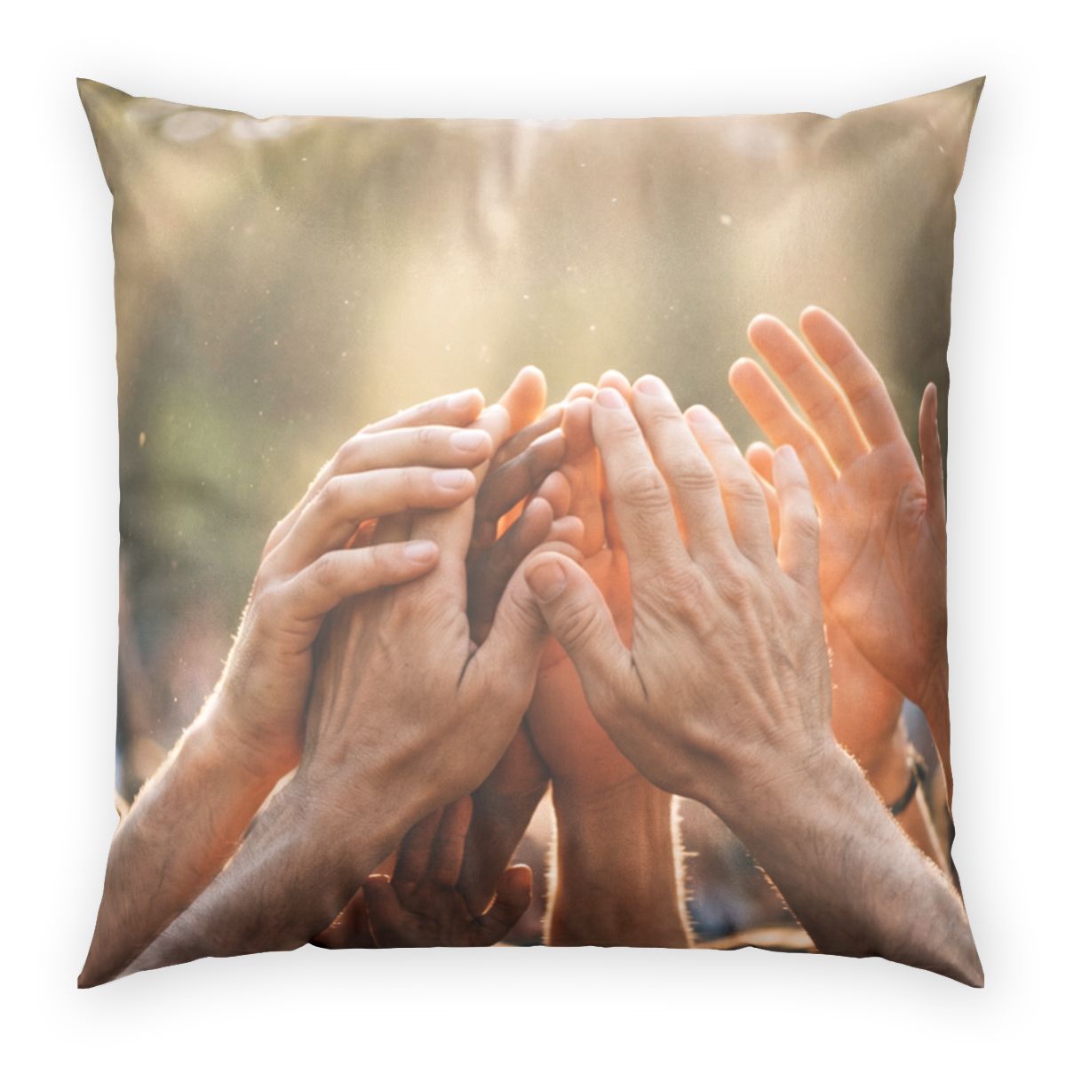 Poly Velvet Pillow - Golden Rays of Unity Wall Art |...