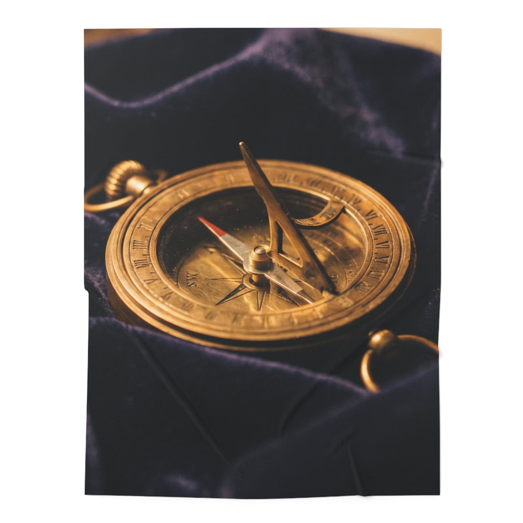 Vintage Brass Sundial Compass Baby Blanket