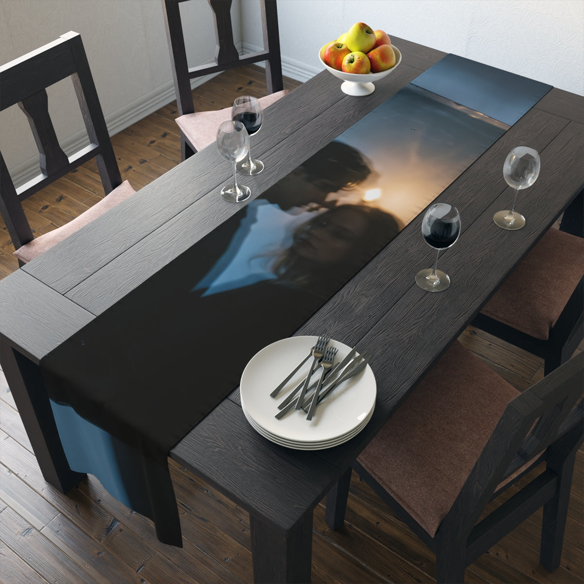 Midnight Shadow Table Runner - Cinematic Dining Accent |...