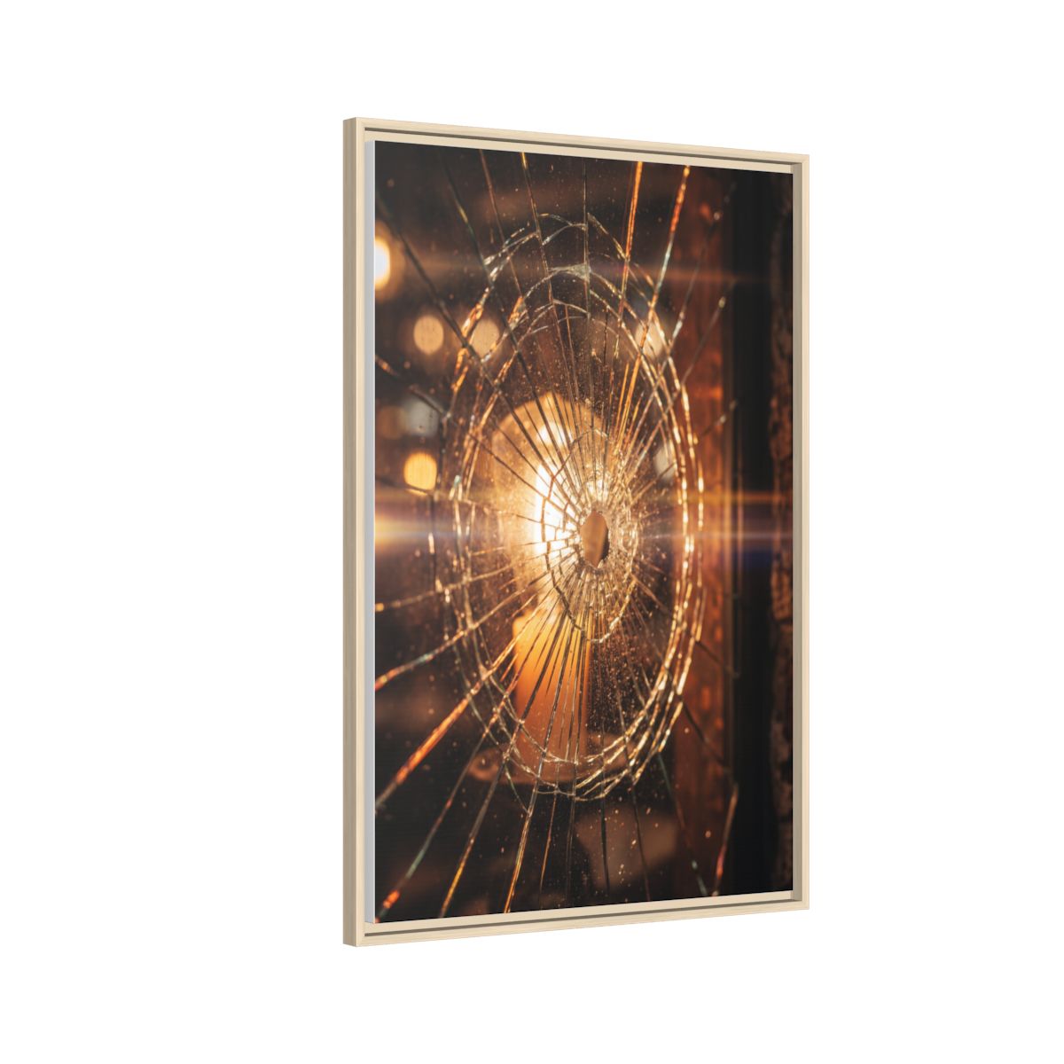 Framed Matte Canvas - Shattered Glass — Natural / 1.25"