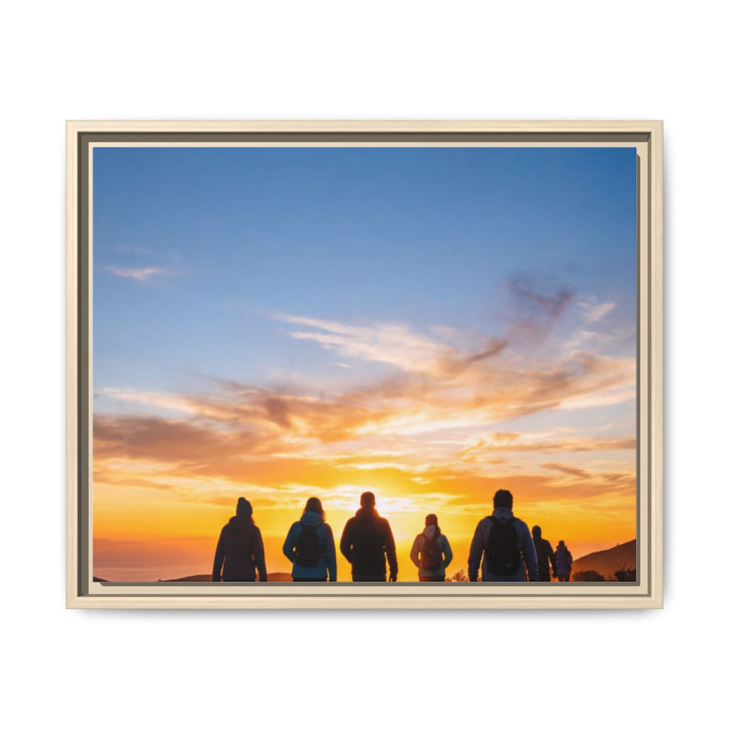 Framed Canvas - Sunset Silhouette — Natural / 1.25"