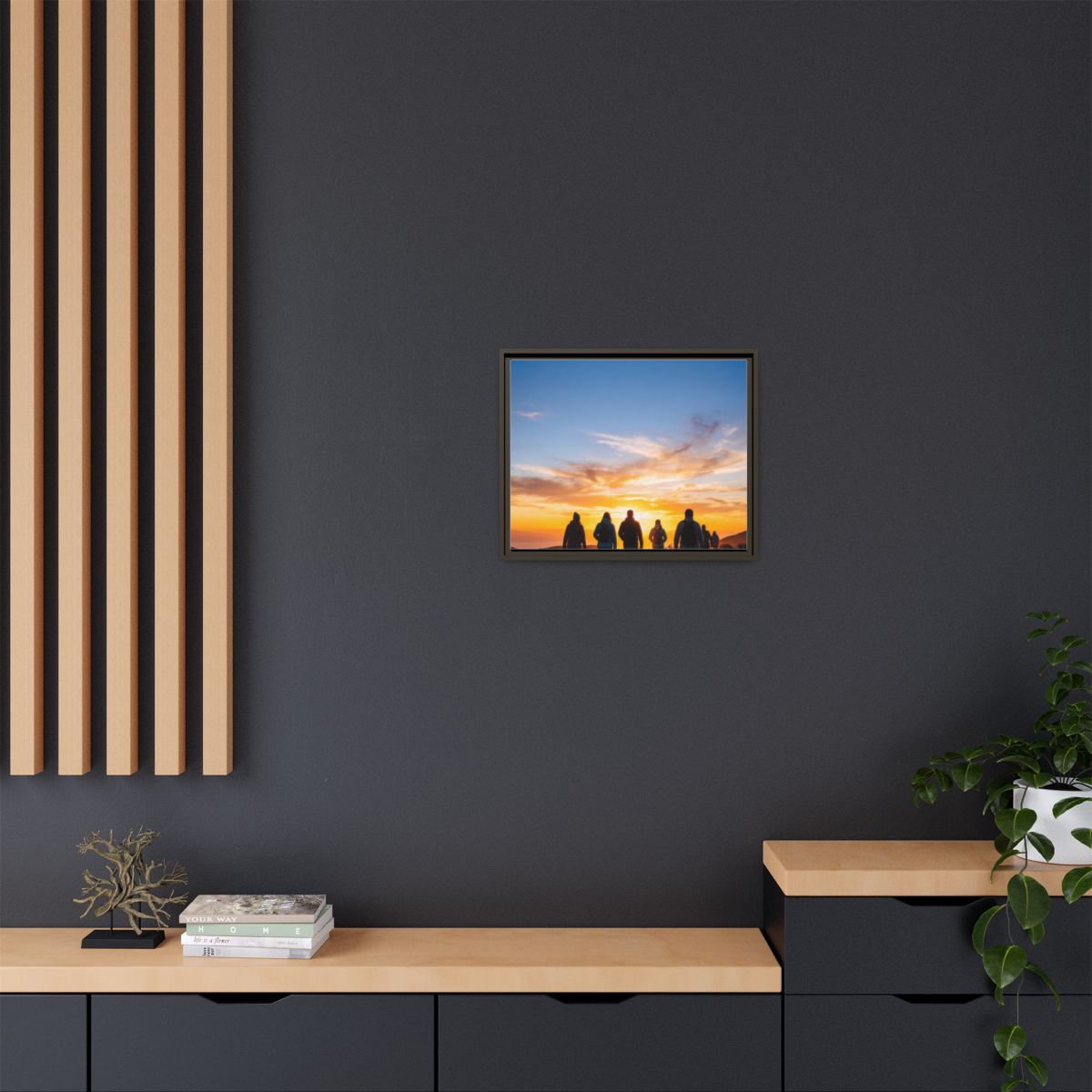 Framed Canvas - Sunset Silhouette