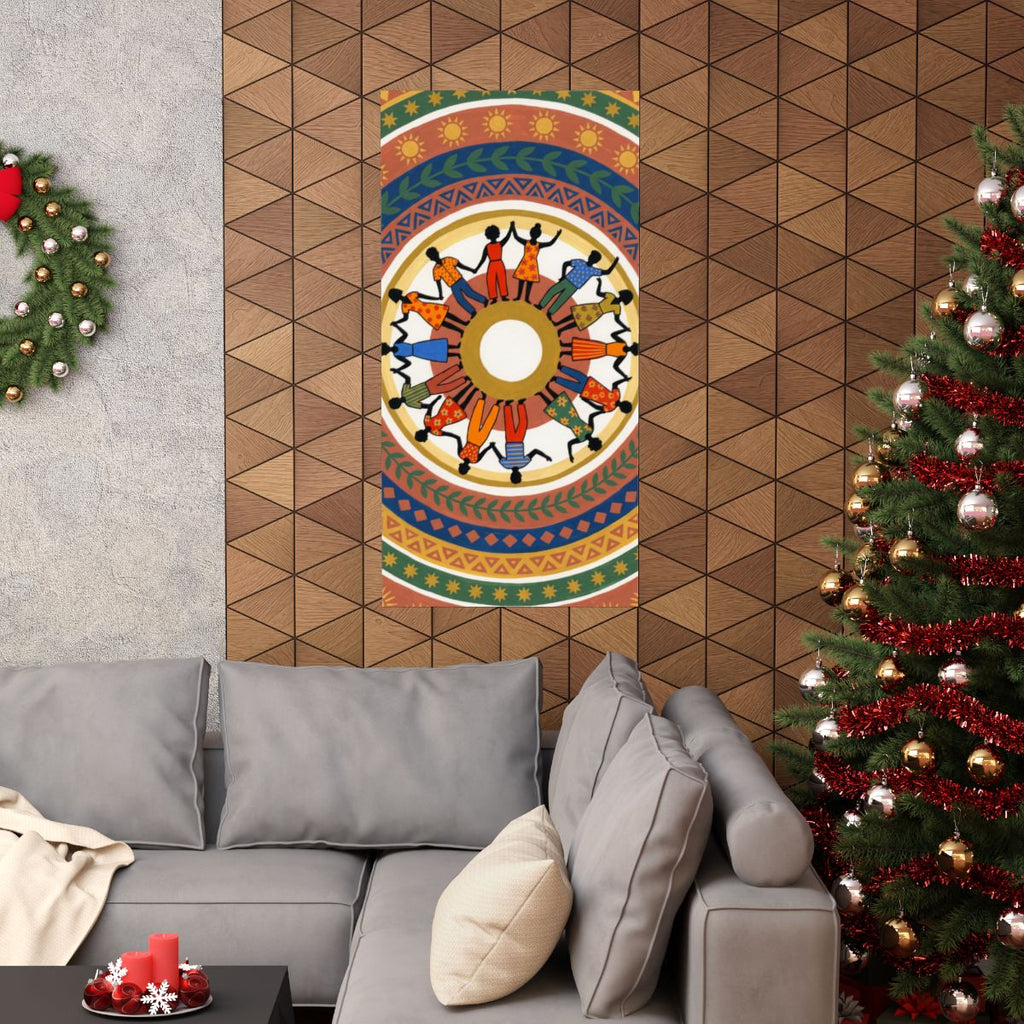 Matte Vertical Poster - Unity Mandala Folk Art (8×10 & 36×54)