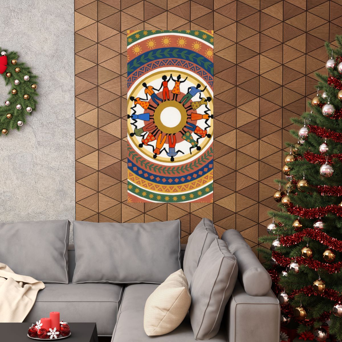 Matte Vertical Poster - Unity Mandala Folk Art (8×10 & 36×54)