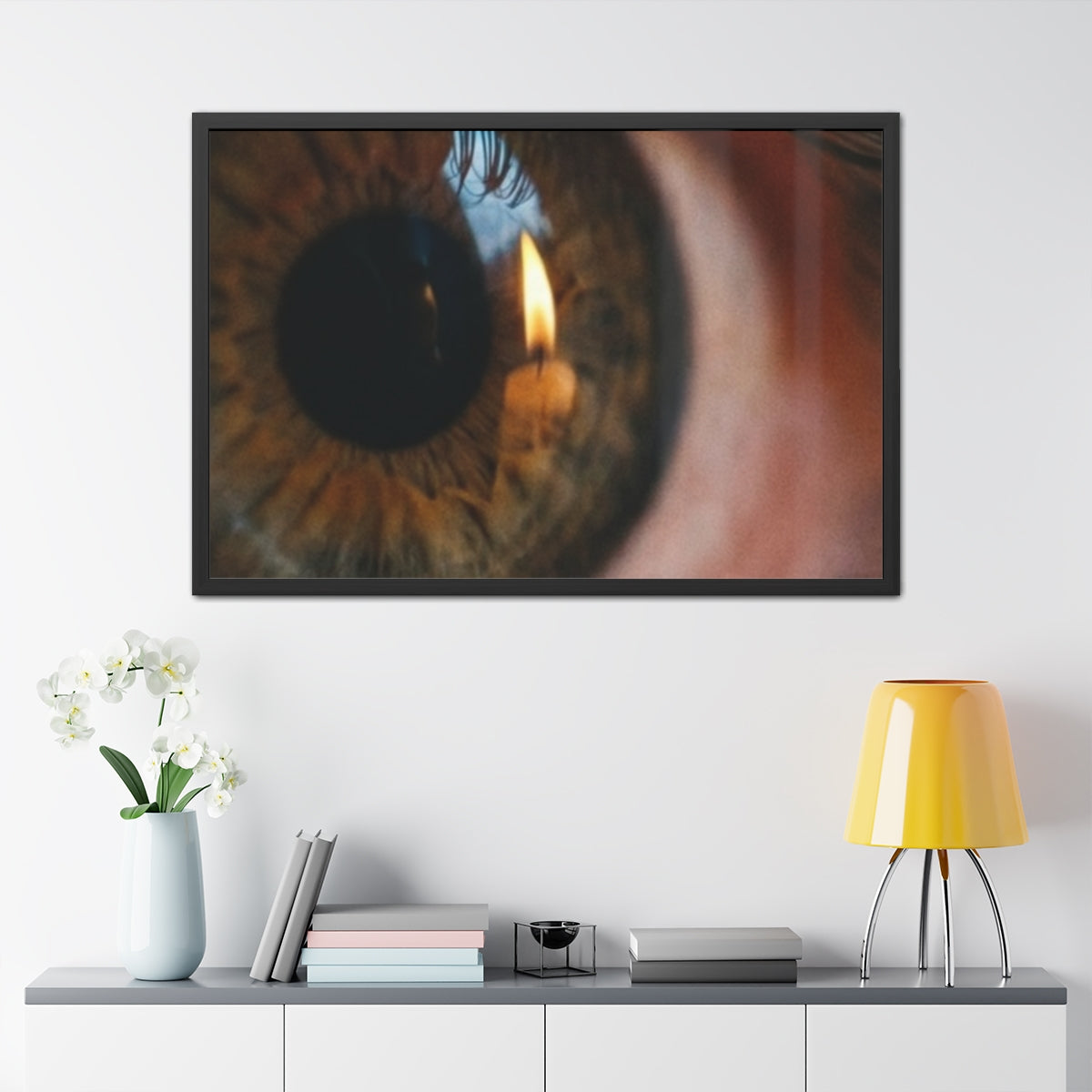 Framed Posters - Amber Iris Reflection Fine Art Print —... |...