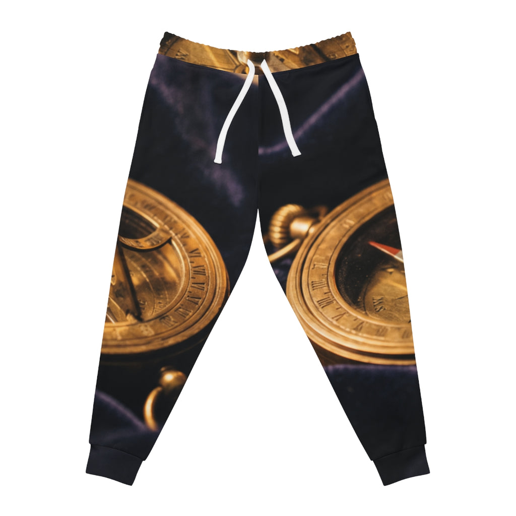 Men's Athletic Joggers with Vintage Brass Compass