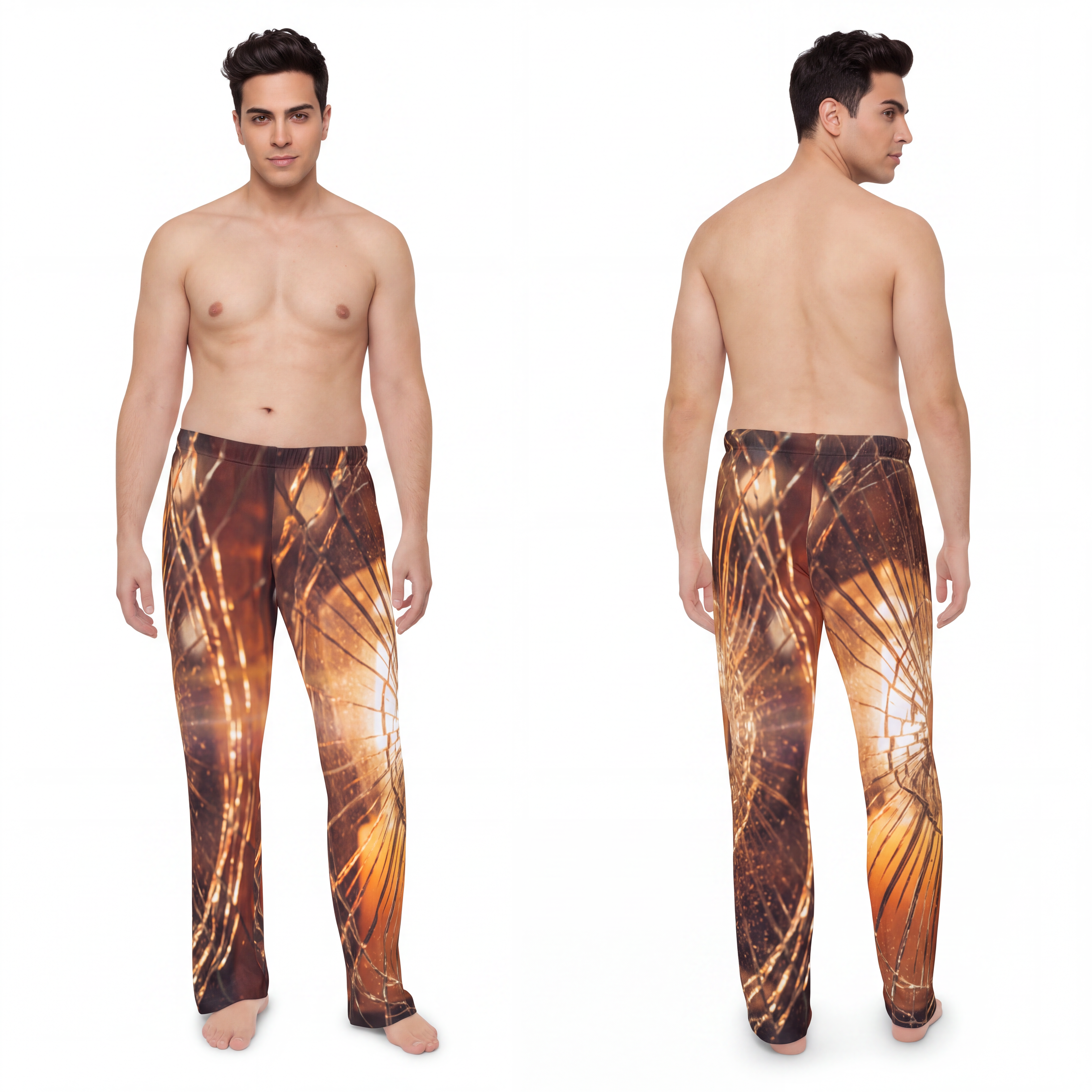 Men's Pajama Pants - Shattered Amber Light | Echovira...