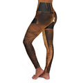 High Waisted Yoga Leggings - Scribed Shadows Moody... |...