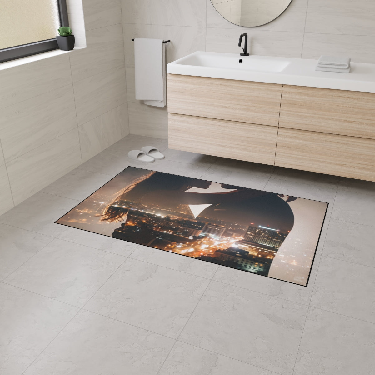 Floor Mat - Midnight City Silhouette | Echovira Gallery