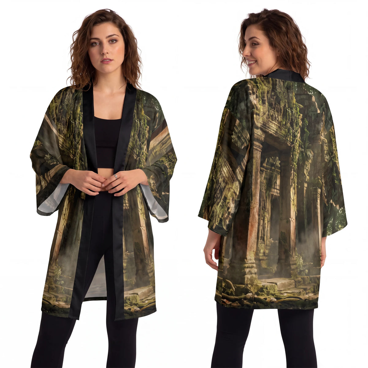 Kimono Robe - Ancient Sanctuary Vista | Echovira Gallery