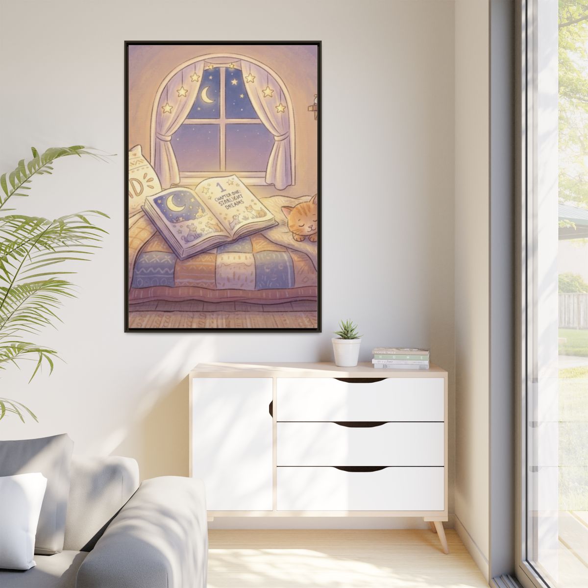 Framed Matte Canvas - Starlight Haven Slumber — Espresso /...