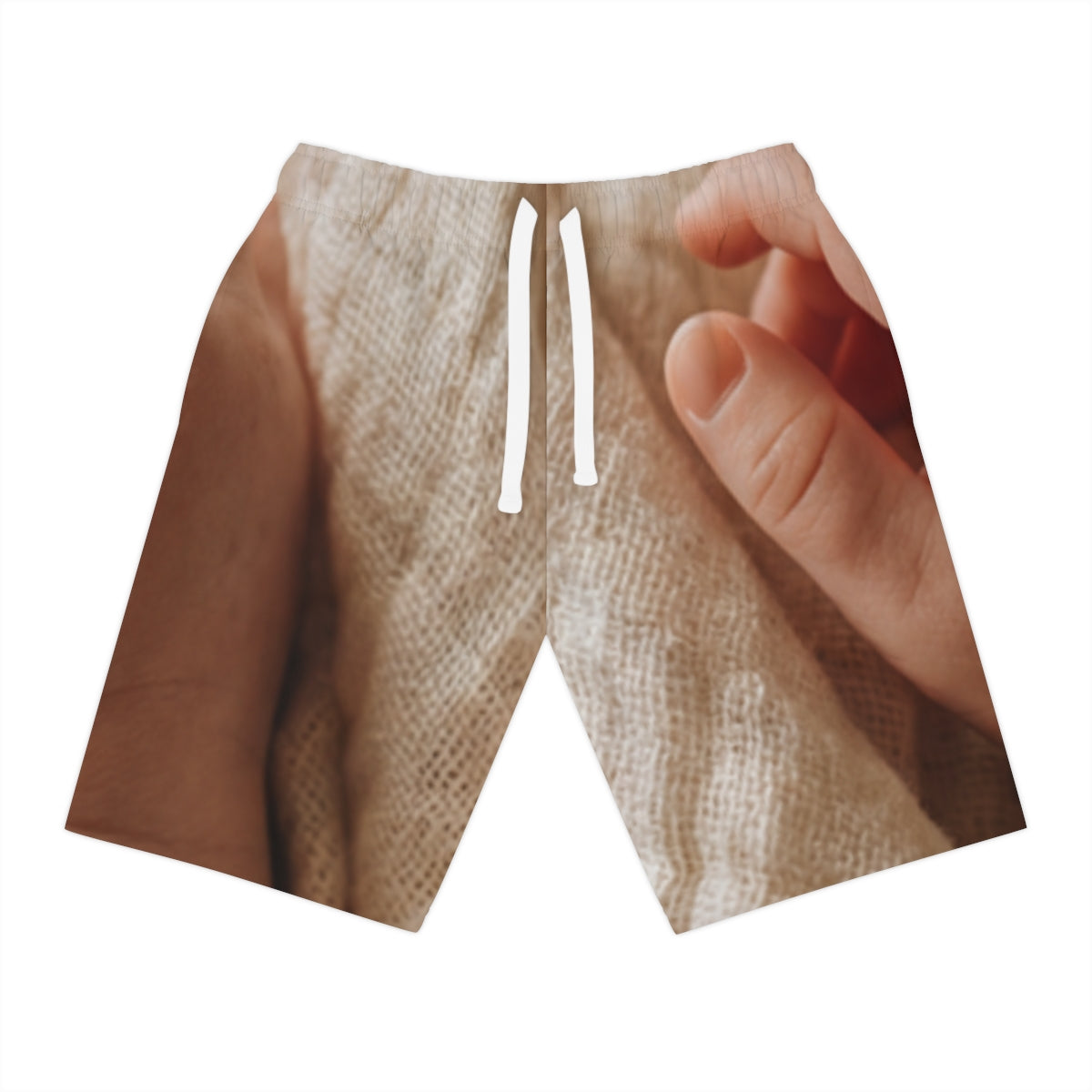 Athletic Long Shorts - Tender Newborn Hand in Soft Muslin......