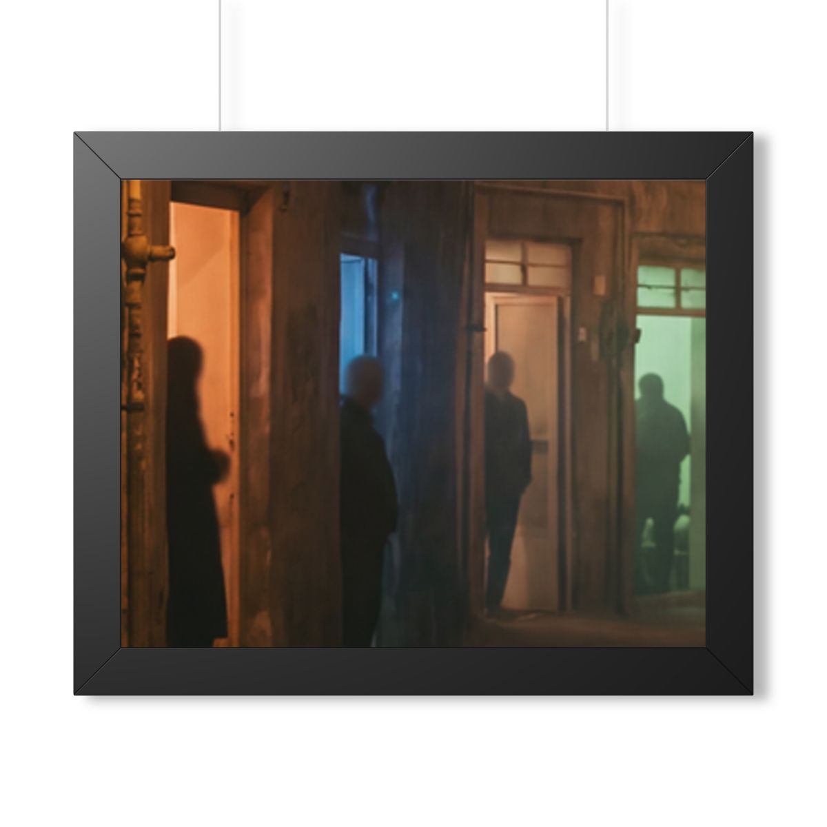 Framed Horizontal Poster - Shadowed Alleyway Mystery Art......