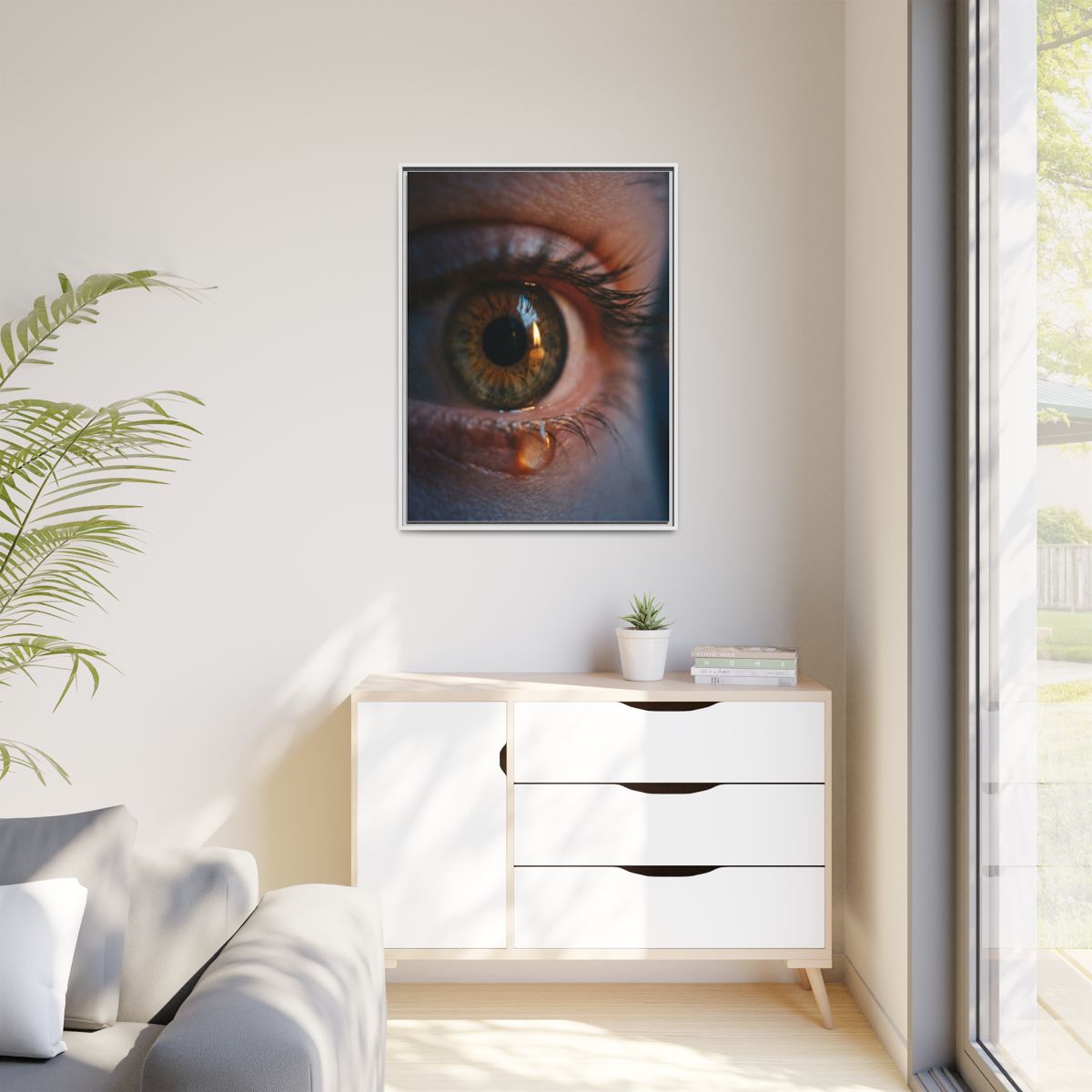 Matte Canvas, Framed - Amber Iris Reflection Fine Art Print...