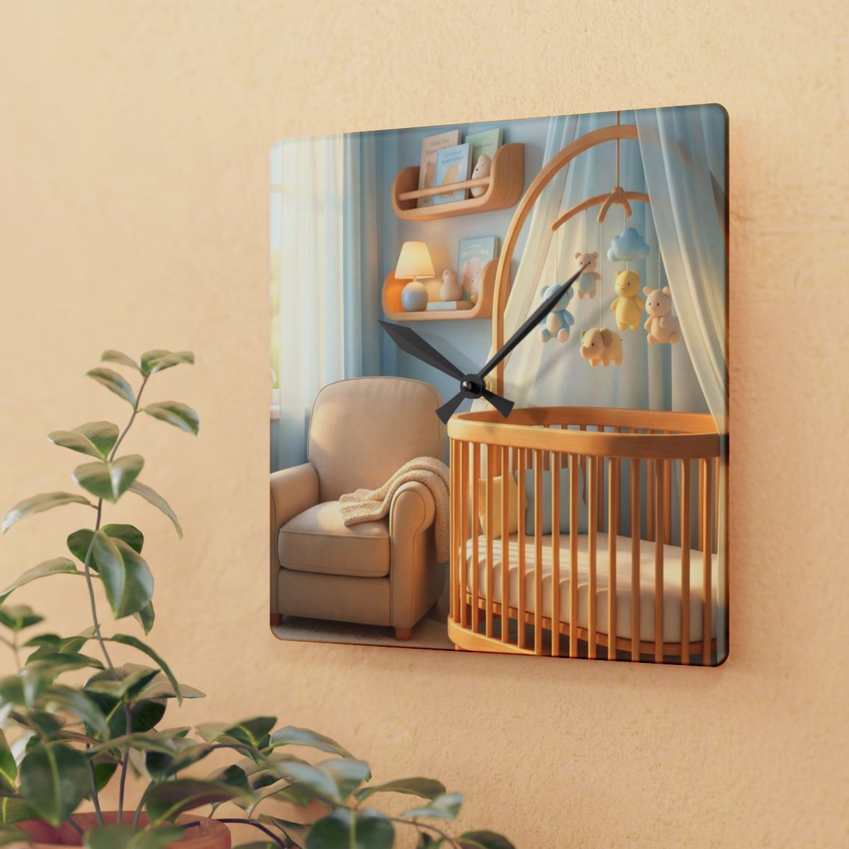 Nursery Dream Acrylic Wall Clock - Time