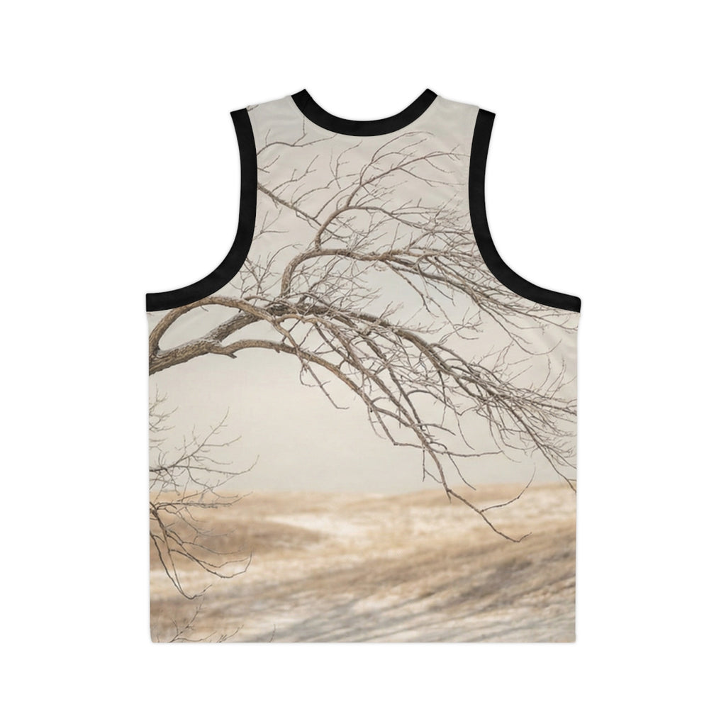 Unisex Basketball Jersey - Winter Branch Solitude Landscape...