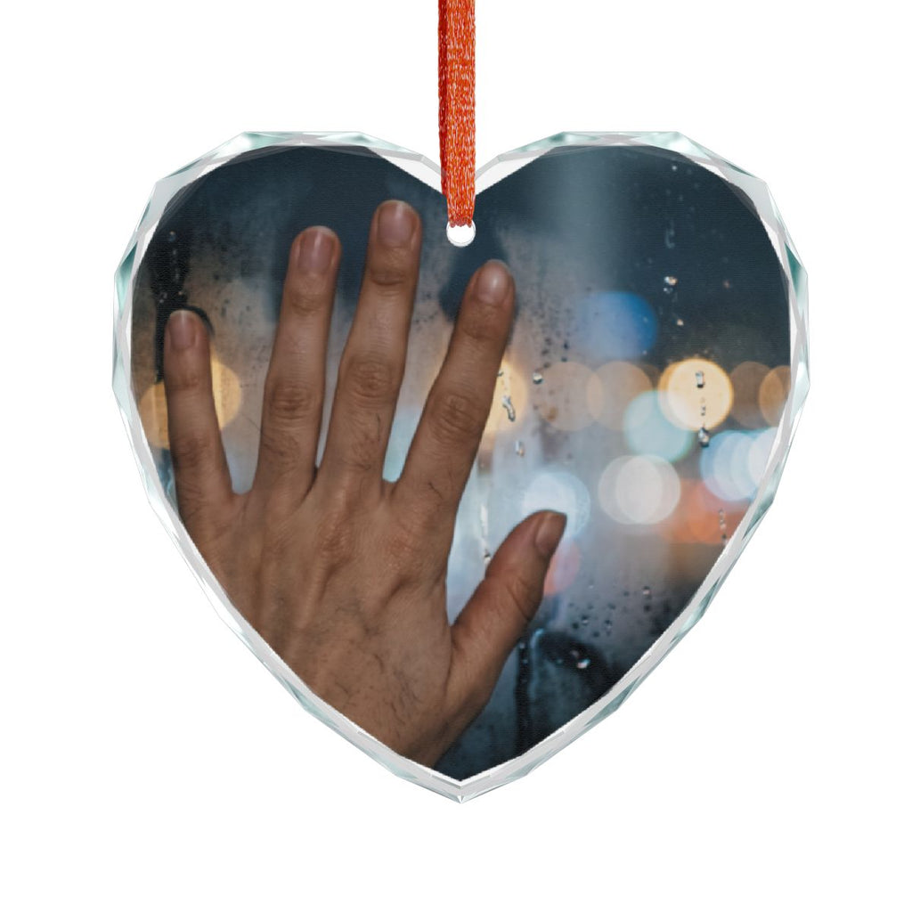 Rainy City Window Crystal Glass Ornament