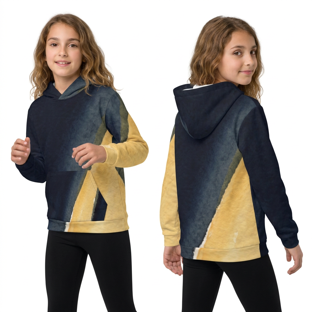 बच्चों की Hoodie मिडनाइट एब्सट्रैक्ट वॉटरकलर