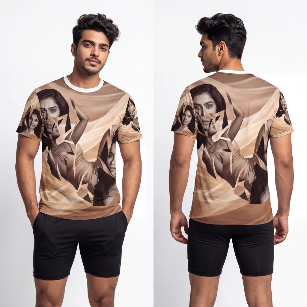 Men's Surreal Fragmented Portrait Tee