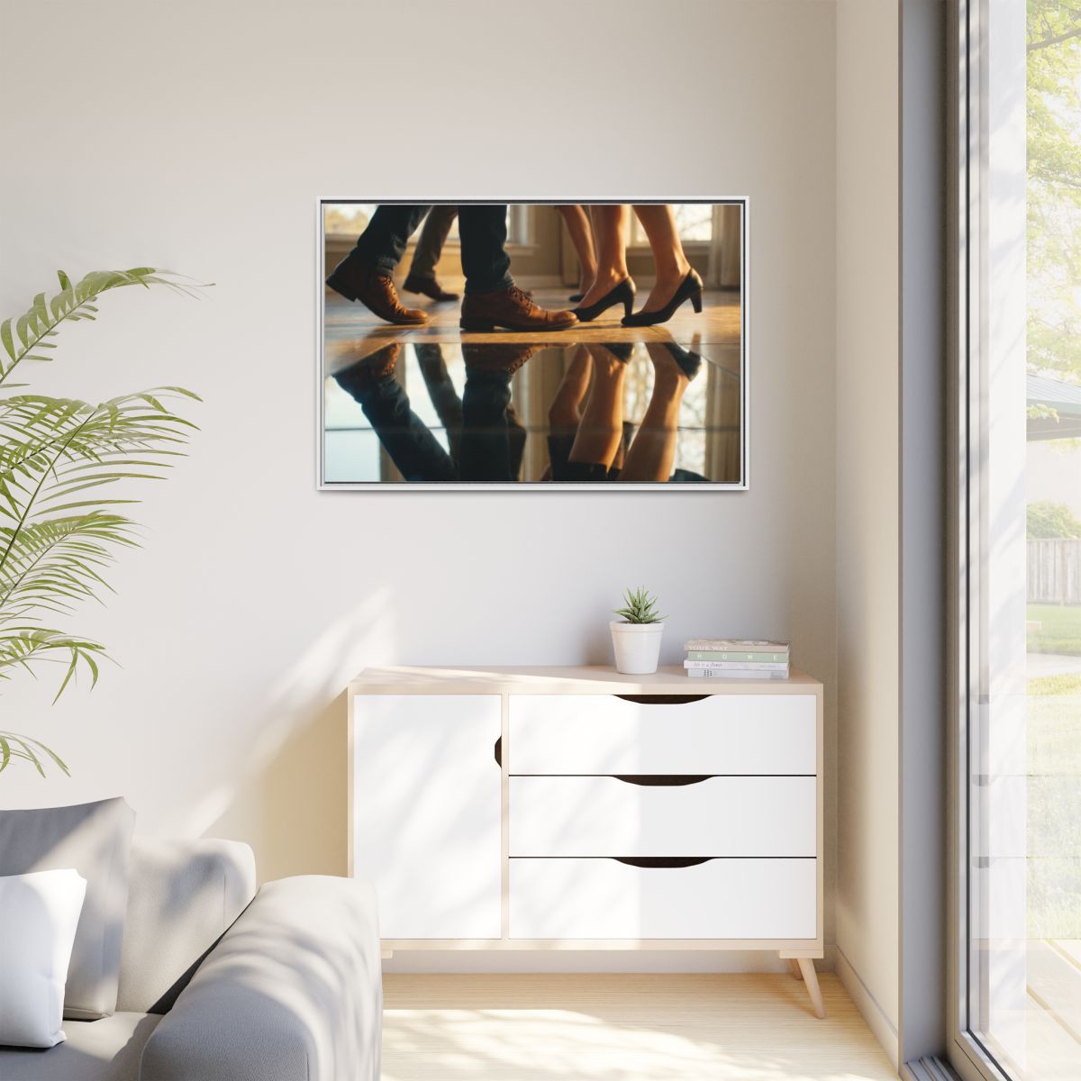 Matte Canvas, Framed - Golden Hour Reflections Cinematic Art...