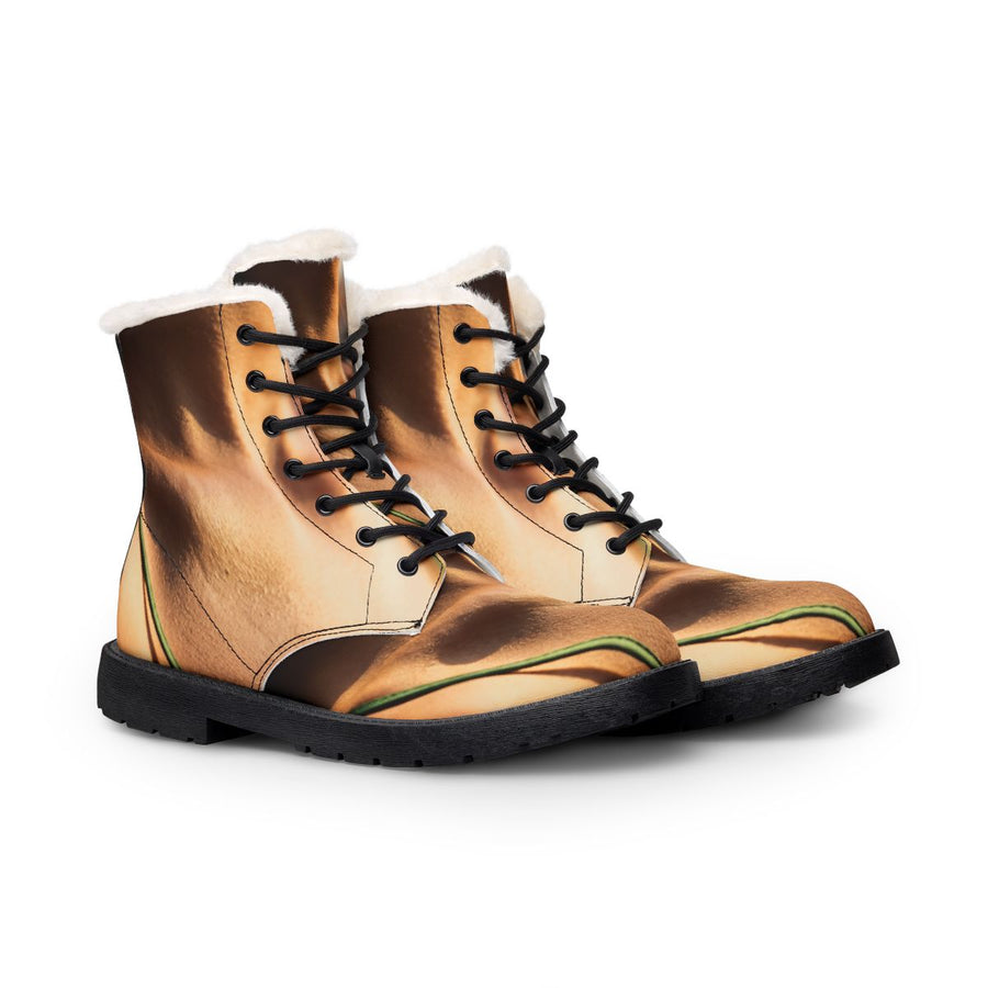 Golden Hour Men's Boots - Emerald Fur and Leather